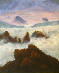 Montagnes sous la brume